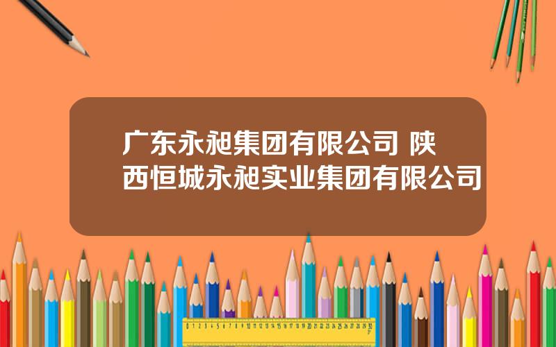 广东永昶集团有限公司 陕西恒城永昶实业集团有限公司